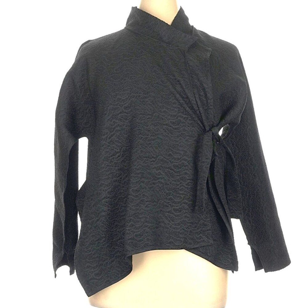 Elke Walter Jacquard Jacket Black O/S  Lagenlook Layered